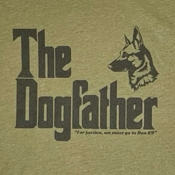The Dogfather Green Graphic Tee Men’s S German Shepherd Dog Dad Shirt - Picture 5 of 8
